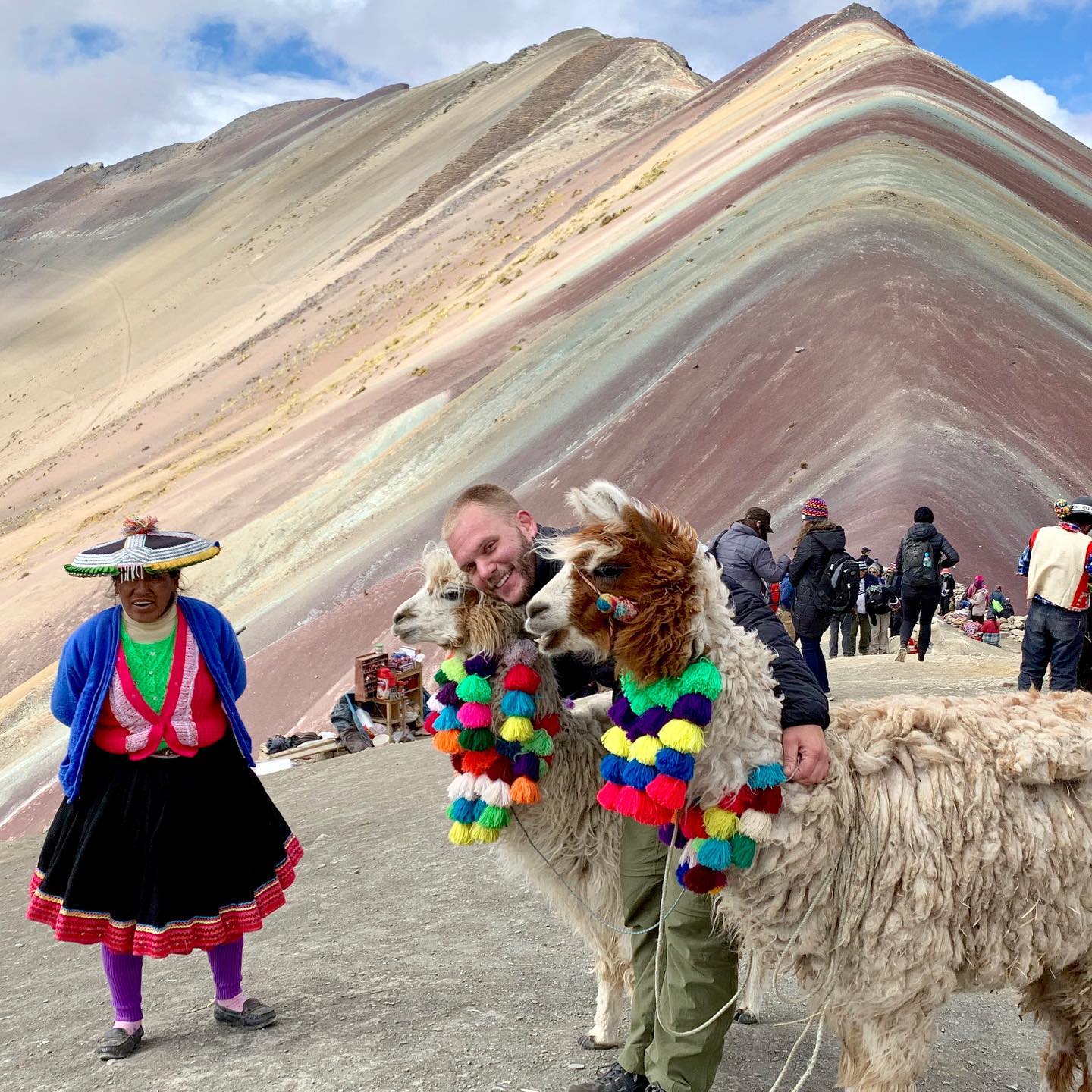 Peru Day 2: can’t be an influencer if you don’t post a picture with alpaca at 17,000 feet on Rainbow Mountain. Fun fact: the colors come from the weathering of various minerals in the mountain. Sad fact: up until about 9 years ago, you couldn’t see them because it was almost always covered in snow.